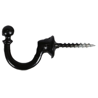 Ref.34 Metal Tieback Hook - Black