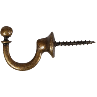 Ref.34 Metal Tieback Hook - Antique Brass