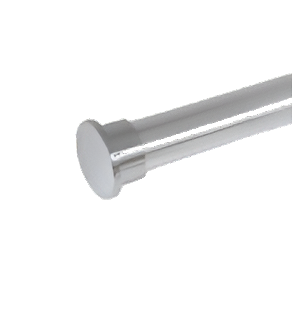 25mm Flat Metal Endcap - Chrome-Pair