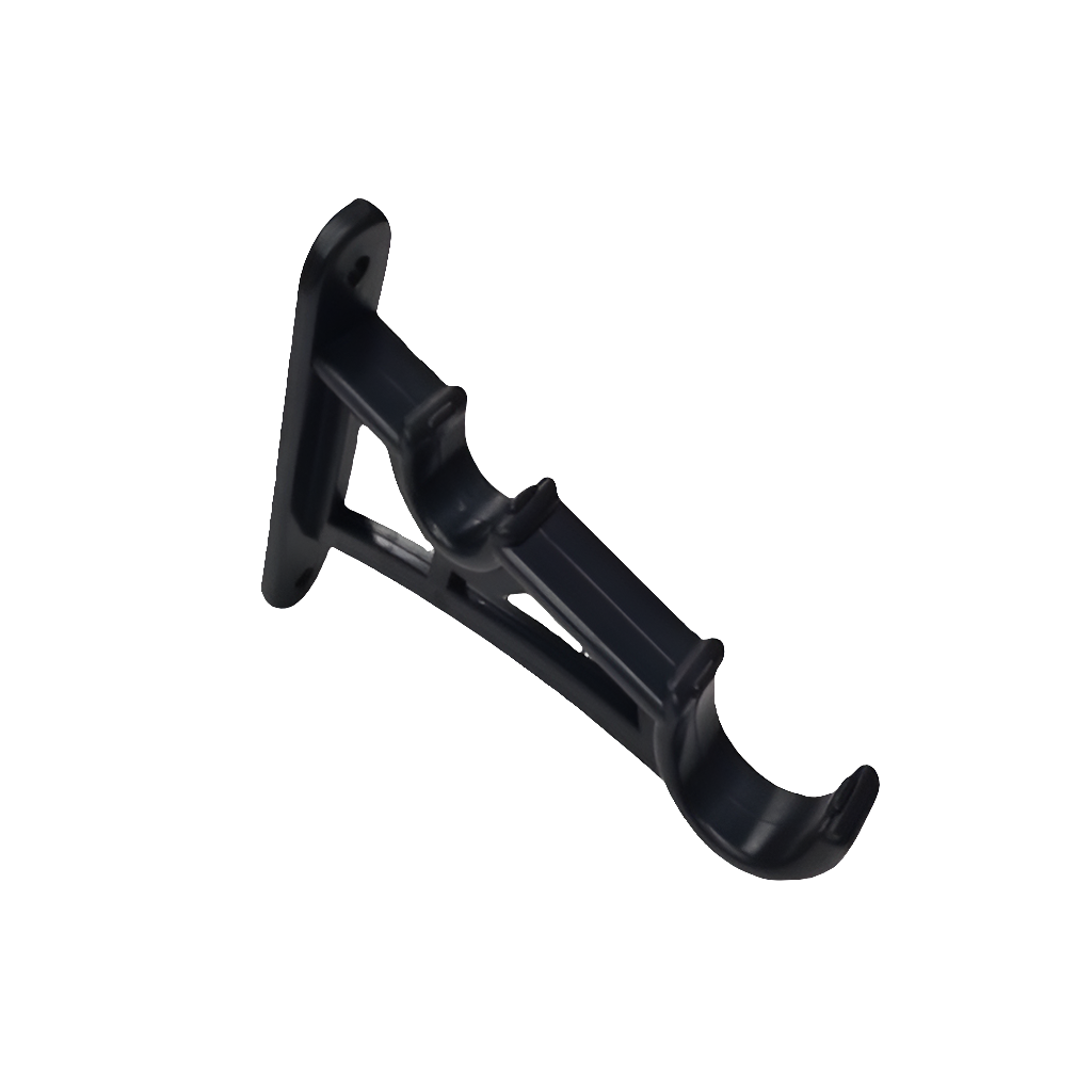 25mm Rod Brackets - PVC Omega Pairs - Black