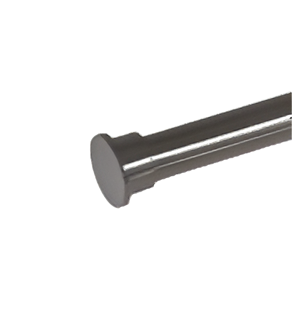 25mm Flat Metal Endcap - Black -Pair