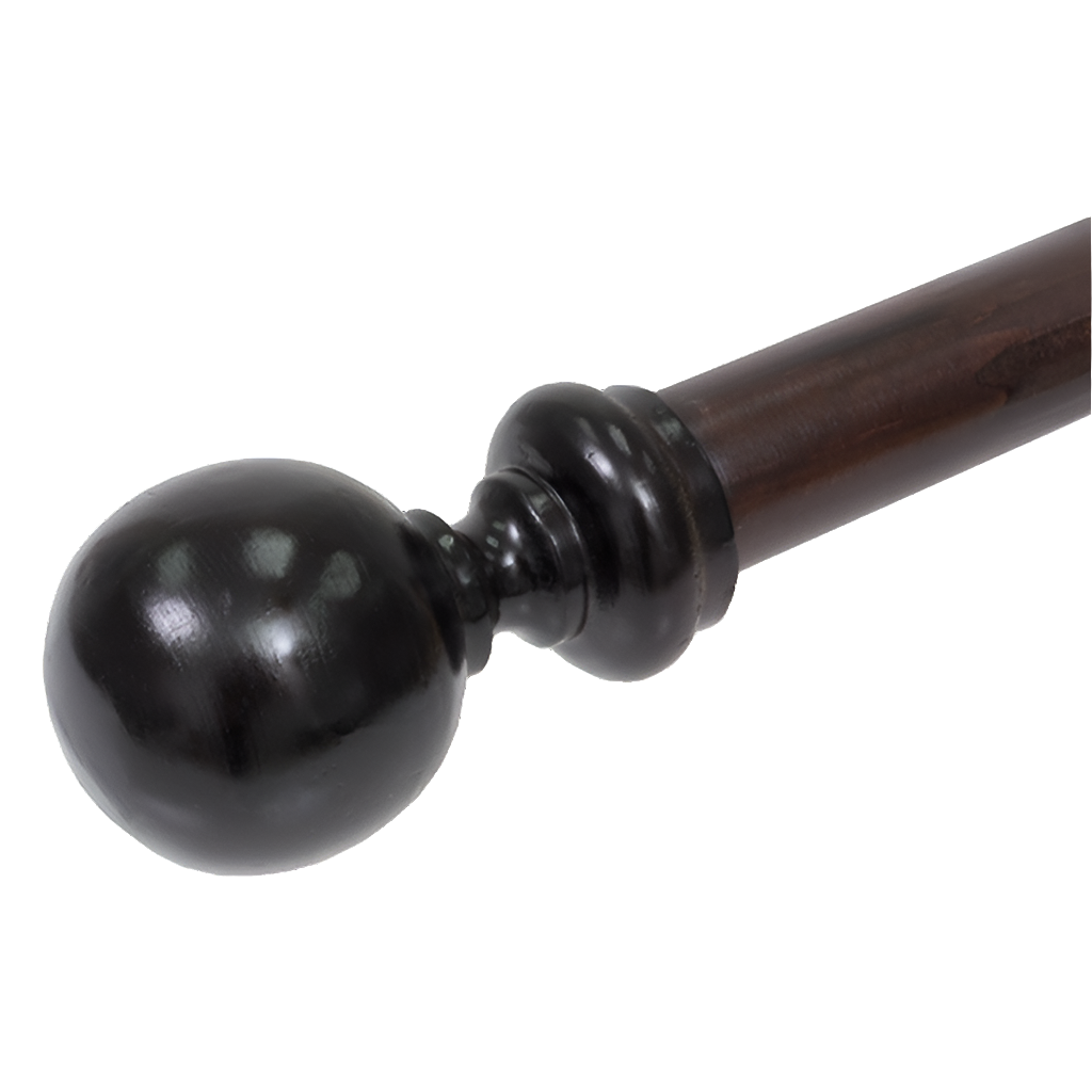 65mm Ball Wooden Finial - Mahogany