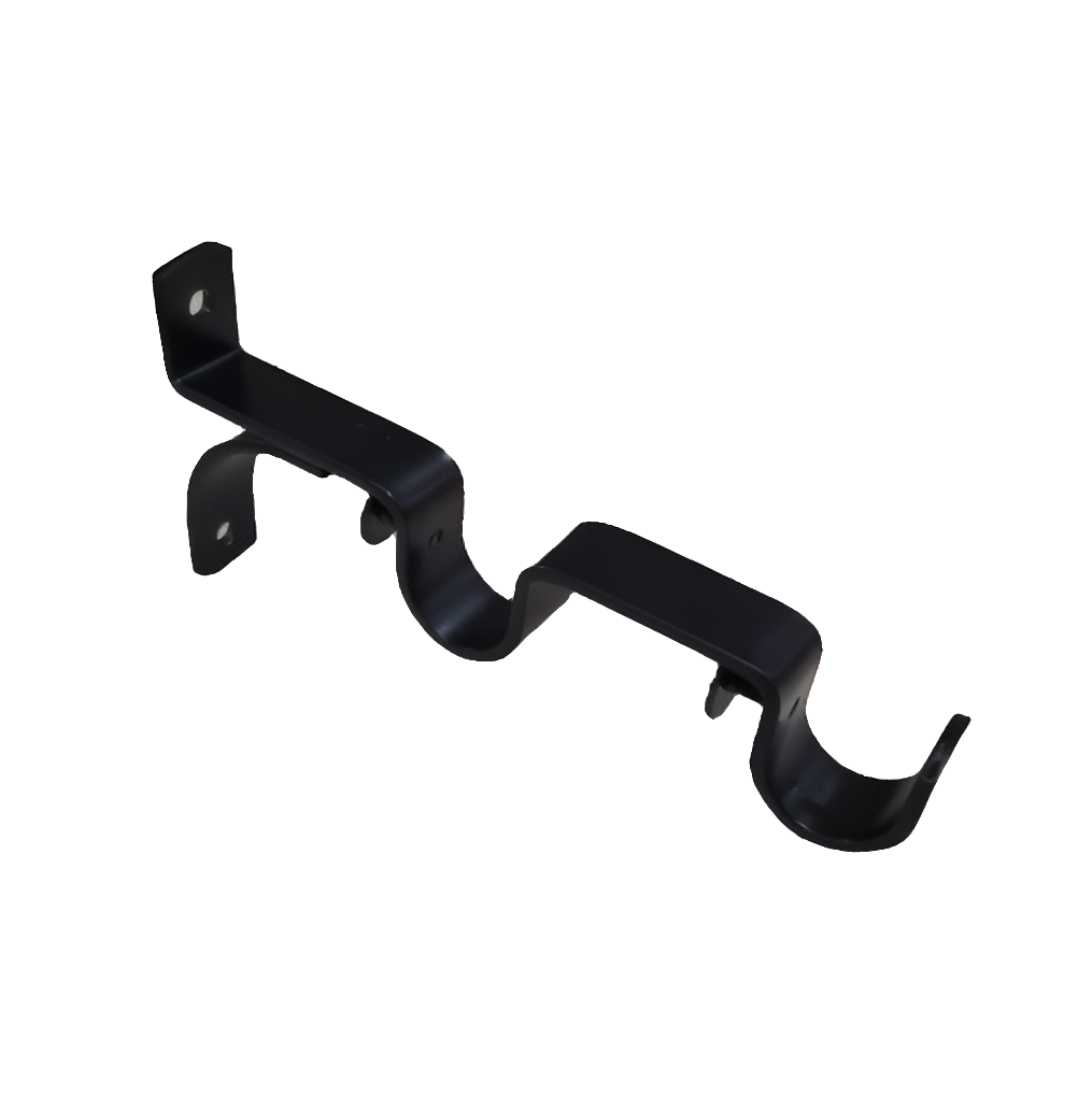 25/25mm Alpha Metal Bracket - Double - Black-1pckt x 2