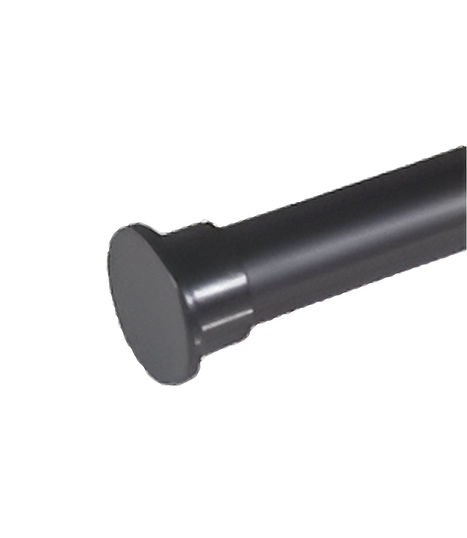 25mm Flat Metal Endcap - Black-Pair