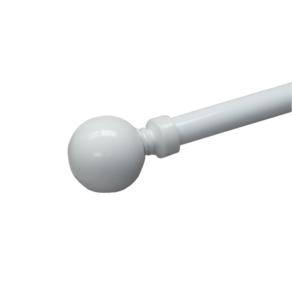 25mm Metal Ball Finial - White-Pair