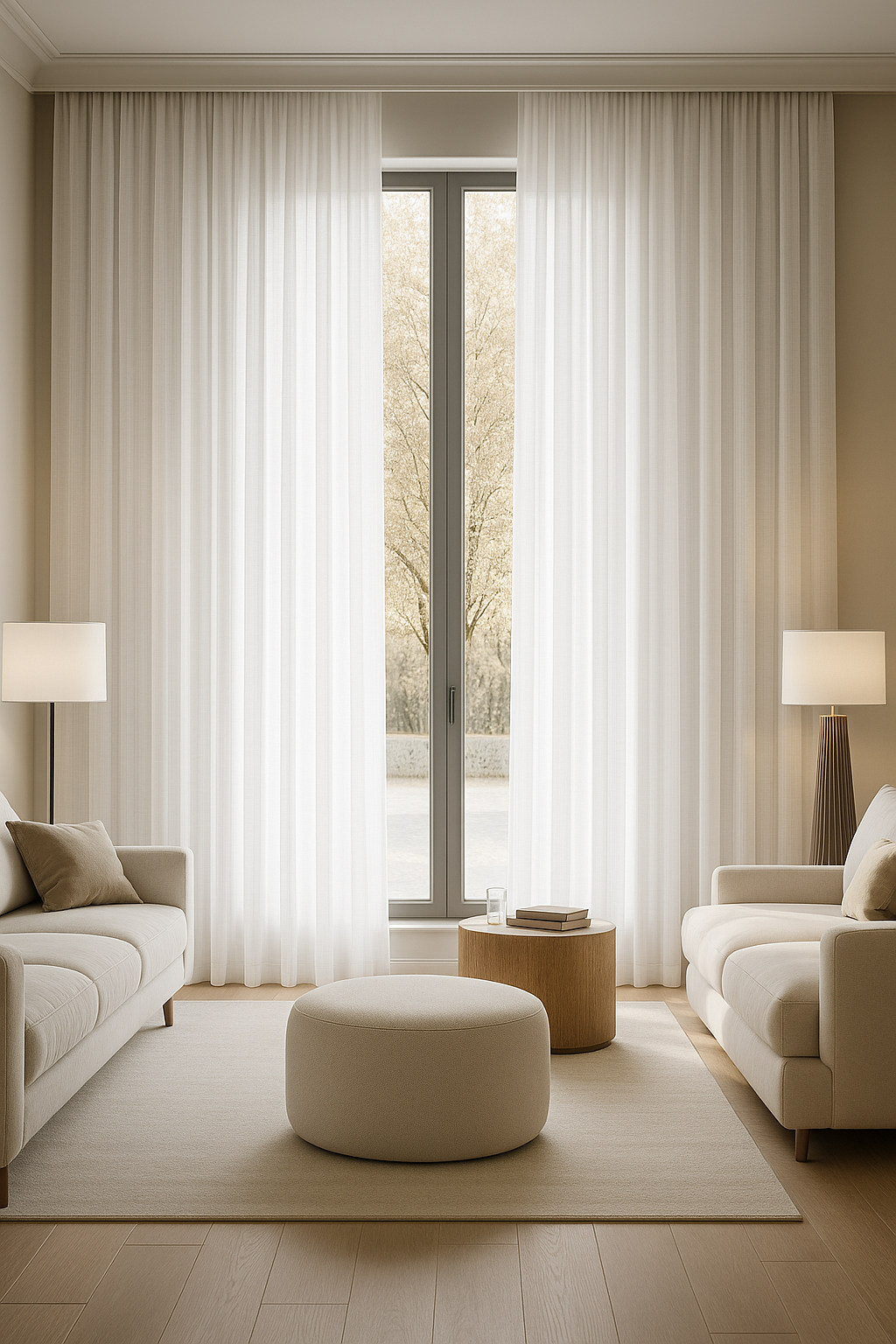 Aura sheer ready made curtain