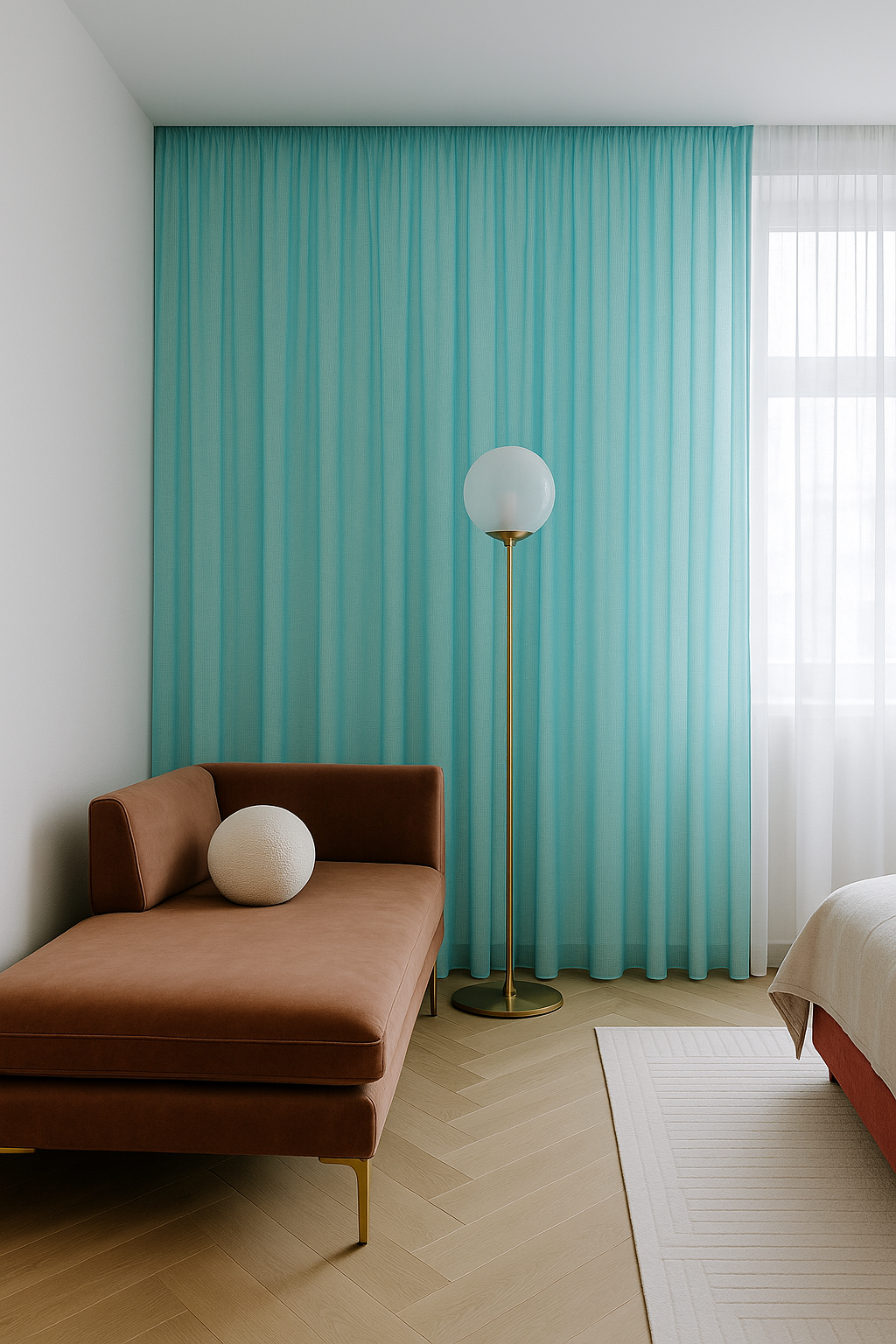 Oceanfront sheer ready made curtain