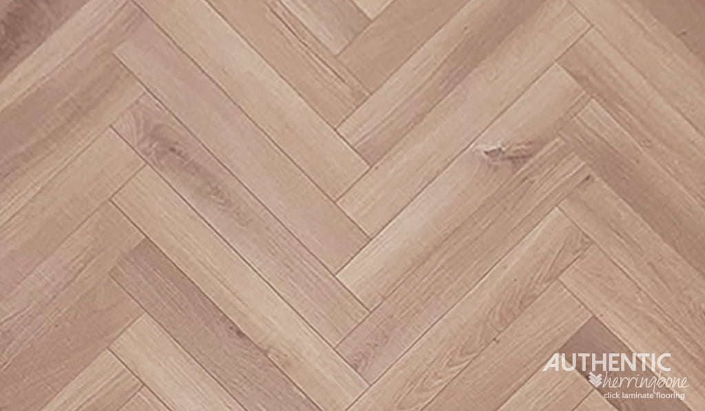 Authentic Herringbone Laminate Flooring - Sunbleached Oak