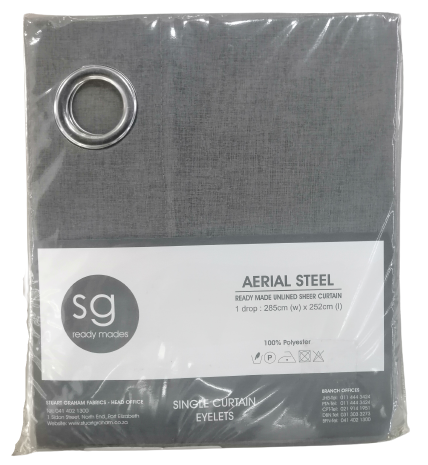 Stuart Graham Ready Made Curtains Unlined Sheer - Aerial Steel